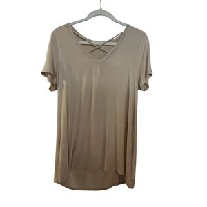 The Pulse Boutique criss cross top pink blush tee XL EUC Barbiecore